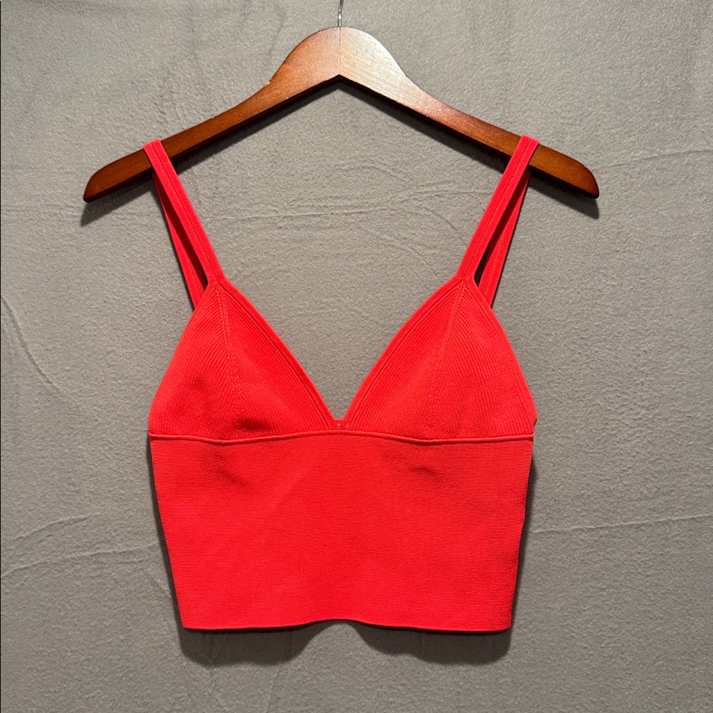 Dion Lee Scarlet Knit Density Crop Top Bralette